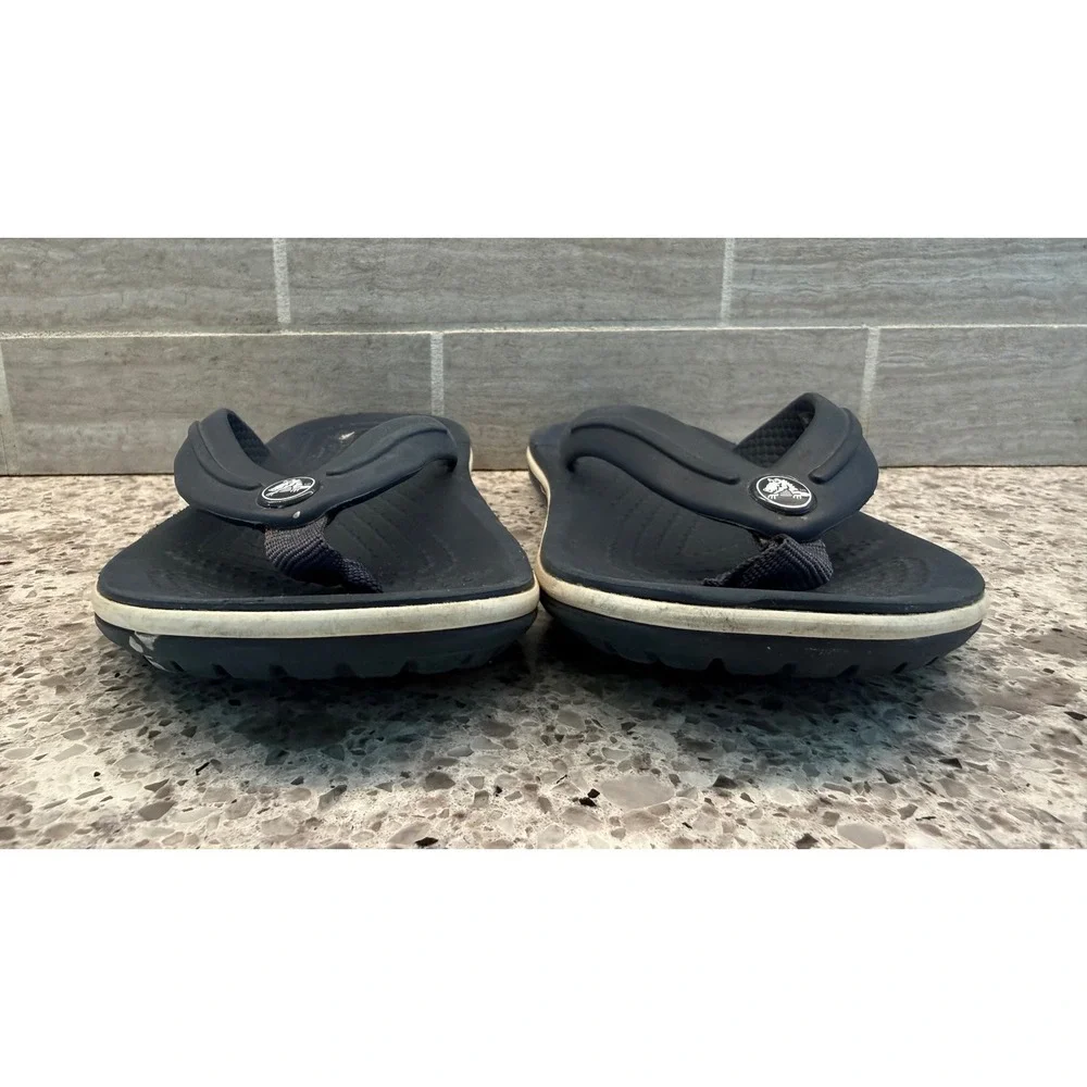 Kids Navy Blue and White Crocs Flip Flops‎